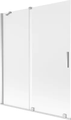 Produktbild von Mexen Velar Duschwand 2-flügelig verschiebbar 140 x 150 cm, Milchglas, Chrom - 896-140-000-31-01
