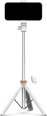 Produktbild von Selfie-Stick Bluetooth Foto-Stick mit Fernbedienung Stativ und Kopf 180 bis 148cm - weiß