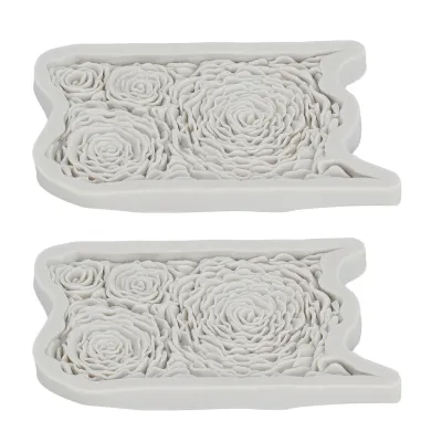 Produktbild von 2er-Pack Silikonformen mit Rosenblumenmuster, DIY-Backschablonen-Werkzeug zur Herstellung von Schokoladen-, Süßigkeiten- und Kuchenbasteln