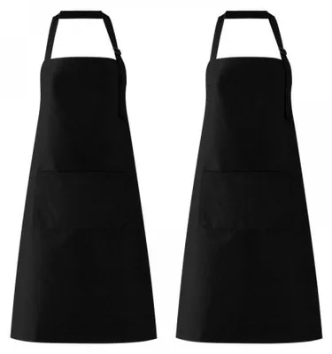 Produktbild von 2 Stück Verstellbare Schürze mit 2 Taschen, Kochschürze Küchenschürze für Küche, Restaurant, Café