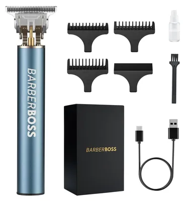 Immagine prodotto di Rasoio trimmer per barba - Lama a T 0,1 mm - Senza fili - 3 pettini guida - Rifinitore di precisione