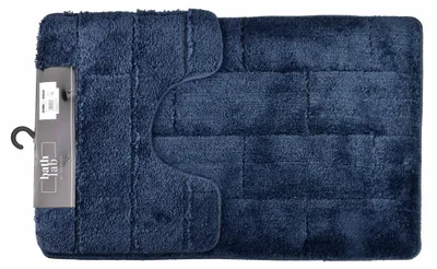 Immagine prodotto di Set di tappetini da bagno in poliestere ZAC ZAC 50x37/50x80 cm blu navy, set da 2 pezzi