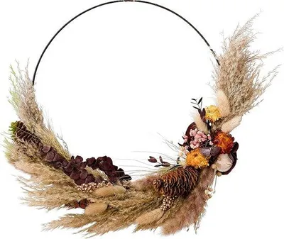 Produktbild von Famanu Türkranz Trockenblumen - Landhausstil - Natur - Ca. 35 cm - Auch als Herbstdekoration - Für Innen und Außen