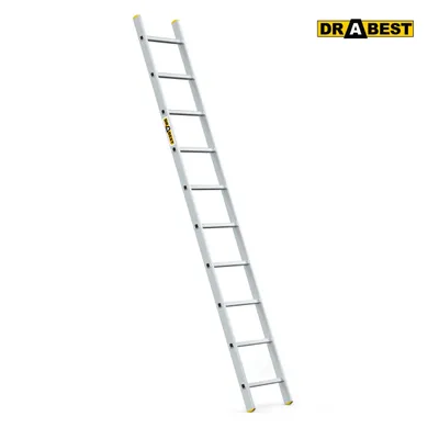 Produktbild von Drabest | Leiter - 10 Stufen, Tragfähigkeit 150kg - Alu Leiter, Dachleiter, Anlegeleiter, Anti-Rutsch-Füße