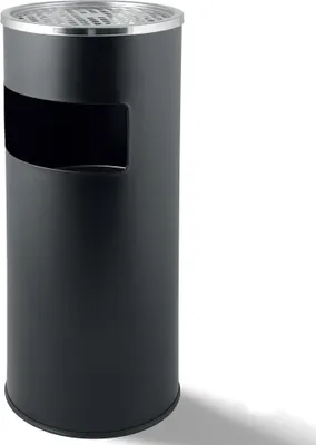 Produktbild von Grafner 2in1 Edelstahl Standaschenbecher mit Mülleimer, 30 Liter, entnehmbarer Inneneimer, massive Pulverbeschichtung, Ø25 x 60 cm, schwarz anthrazit, Stand Aschenbecher für draussen Außen