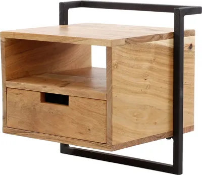 Produktbild von KAWOLA Nachttisch AIDY XL hängend Akazie natur 1 Schublade