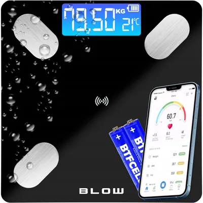 Produktbild von Smart-Bluetooth-Badezimmerwaage 180 kg mit App und 25 Funktionen BLOW 44-092