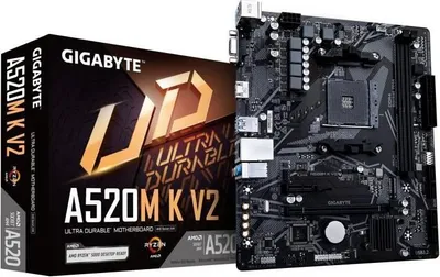 Obrázok produktu pre Základná doska GIGABYTE A520M K V2, AM4, DDR4 64 GB, PCIe Gen3 M.2