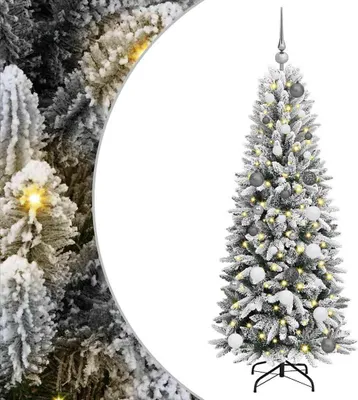 Image de vidaXL Arbre de Noël artificiel avec 150 LEDs avec support blanc 150 cm