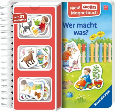 Image de Ravensburger Buch Pappbilderbuch Mitmachen Mein großes Magnetbuch Wer macht was? 42175