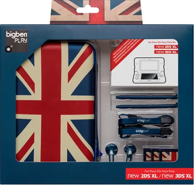 Image de BigBen Pack Essential XL - UK - new 2DS XL/new 3DS XL(étui, 3 housses de jeu, 2 stylos de rechange, écouteurs stéréo, protections d'écran et 1 dragonne pour le poignet et 1 pour le cou)