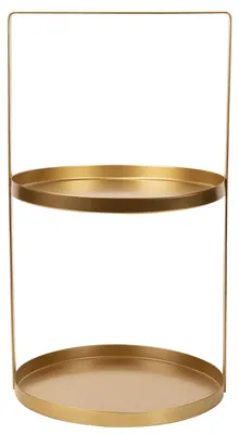 Obrázek produktu pro Stylový a praktický regál "Etagere" zlaté barvy, 2 patra, průměr 25 cm