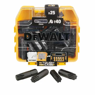 Produktbild von DeWalt Flextorq Bitbox 25 x T20 oder T25 oder T40 Bits (im Tough Case, Extreme Impact, Optimiert für Schlagschrauber), Ausführung:T40