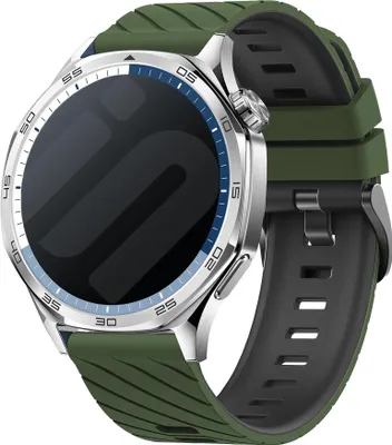 Produktbild von Strap-it Twill Sportarmband Nylon 22mm - passend für Samsung Galaxy Watch 3 (45mm) / Galaxy Watch (46mm) / Gear S3 - Polar Vantage M / M2 / M3 / Grit X / Grit X Pro - Huawei Watch GT 1 / GT 2 / GT 3 / GT 4 (46mm) - Grün & Schwarz