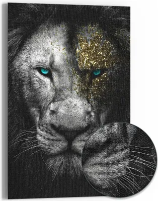 Produktbild von DEQOART Hybrid Leinwand Bild 60x90 cm 'Königliche Würde' Wandbild Glas flach modern