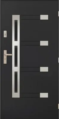 Immagine prodotto di Porta in acciaio antracite a risparmio energetico 90x200cm a destra resistente alle intemperie Isolamento termico U-value 1,3
