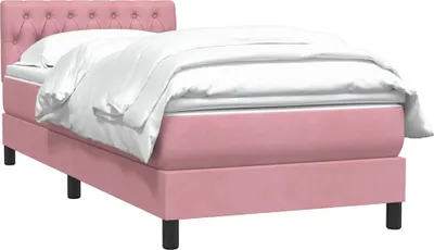 Produktbild von vidaXL Boxspringbett mit Matratze Rosa 80x220 cm Samt