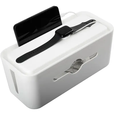 Produktbild von Kabelbox Kabelmanagement Box mit Belüftung Steckdosenbox Ladebox Weiß