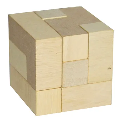 Produktbild von Holz 3D Knobelspiel: Steckpuzzle-Würfel mit 7 Teilen für kleine Rätsellöser