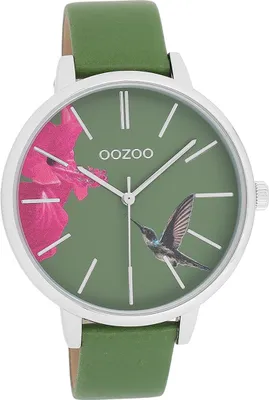 Produktbild von Oozoo Leder Damen Uhr Analog Quarzuhr Armband grün Timepieces D2UOC11065