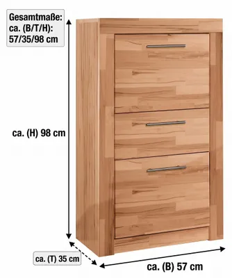 Produktbild von Türenschrank Kernbuche teilmassiv Schubladenkommode Anrichte #1415