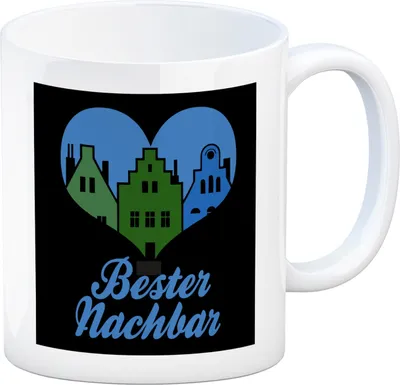 Produktbild von Nachbarschaft Kaffeebecher mit Spruch Bester Nachbar
