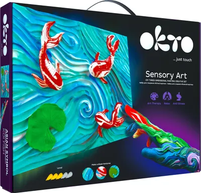 Produktbild von OKTO SENSOTY ART Mal-Set „Koi-Karpfen“ 30 x 40 cm