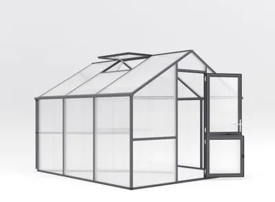 Produktbild von KGT Gewächshaus "Nelke III" anthrazit-grau 9,6 m² 16 mm HKP