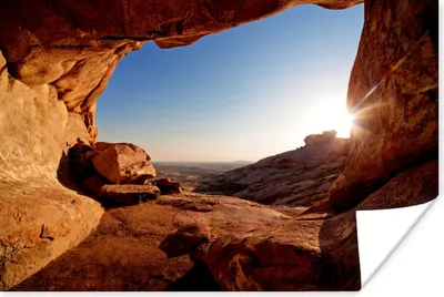 Produktbild von MuchoWow® Poster Höhle - Wüste - Sonne - Landschaft 180x120 cm - Fotoplakat