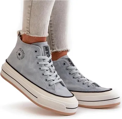 Produktbild von Warmed Damen Plattform Sneaker Eko Leder Big Star OO274069 Blau 37