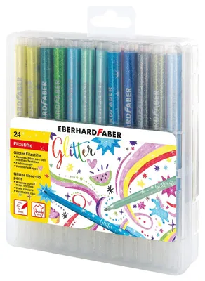 Obrázok produktu pre Perá s vláknovým hrotom Glitter 24-pack box Faber-Castell
