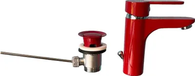 Produktbild von Waschtischarmatur Waschbecken Armatur Rot XL Madrid mit Ablaufgarnitur