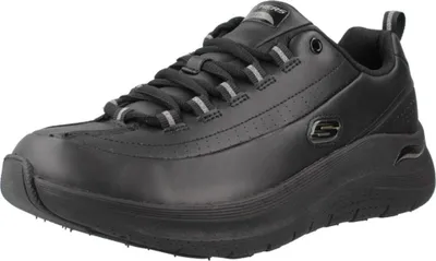 A black Skechers Arch Fit 2.0 shoe is shown from a side angle on a white background.
