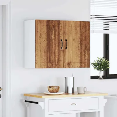 Image de vidaXL Armoire suspendue de cuisine Lucca imitation vieux bois Matériau dérivé du bois