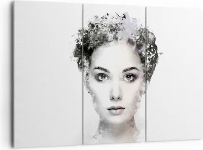 Produktbild von Bild auf Leinwand - Leinwandbild - 3 Teile - Schön Frau Gesicht - 165x110cm - Wand Bild - Wanddeko - Wandbilder - Leinwanddruck - Bilder - Wanddekoration - Leinwand bilder - Wandbild - CE165x110-4949