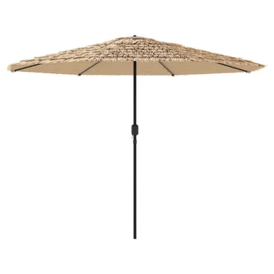 Zdjęcie produktu dla vidaXL Parasol z diodami LED i stalowym słupkiem Brązowy 324x324x247 cm