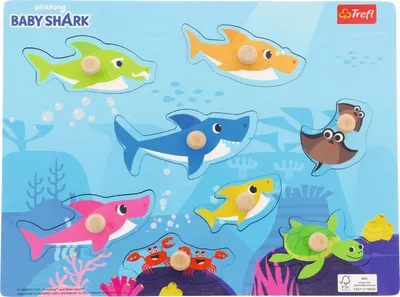 Image de Puzzle en bois Baby Shark avec 8 pièces