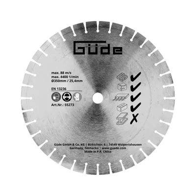 Obrázek produktu pro Diamantový řezný kotouč Güde, Ø 350 mm, 25,4 mm, segmentový