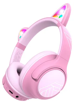 Produktbild von Bluetooth Kopfhörer Kinder Kinderkopfhörer Over Ear mit 74 85 94dB Lautstärkebegrenzung LED-Leuchten Kabellos und Aux-Kabel Faltbare Kopfhörer Rosa