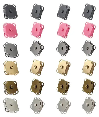 Magnetknöpfe 14 mm, 24 Paar, 6 Farben, zum Nähen