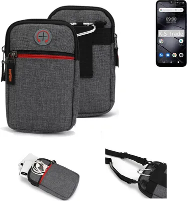 Produktbild von K-S-Trade Holster Gürteltasche kompatibel mit Gigaset GS110 Handy Tasche Schutz Hülle grau Zusatzfächer 1x