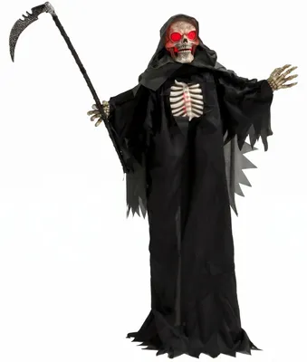 Productafbeelding van HOMCOM 170 cm Halloween, geanimeerde sikkelman met geluid en bewegingsdetectie