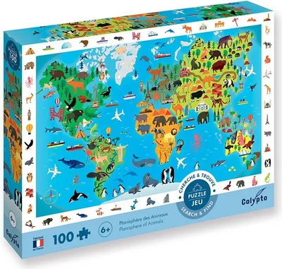 Image de Calypto - Carte du monde animal 100 pièces XL puzzle