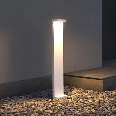 Image de doporro Lampe LED sur Pied Extérieure 6W avec LED Lampe Jardin Étanche IP65 3000K Light Extérieure Blanc 10x6x60cm Design LumaTorch