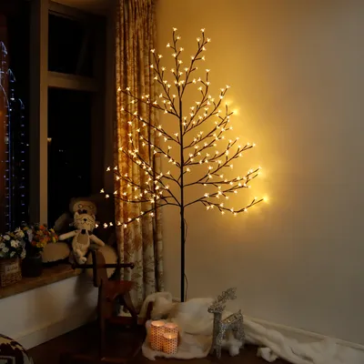 Produktbild von CCLIFE Led Lichterbaum Innen Aussen Weihnachten, Led Baum Innen, Kirschblütenbaum Lichterdeko,warmweiß, IP44,180cm,200LED,CushHom