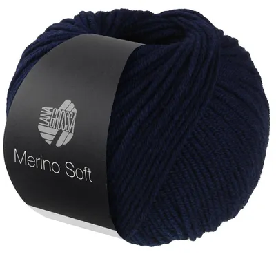 Produktbild von Lana Grossa MERINO SOFT Wolle 50 g Strapazierfähiges Mischgarn mit Merino-Wolle 125 m Farbe 006 - Nachtblau