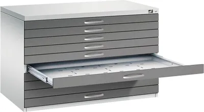 Produktbild von CP 7100 Planschrank lichtgrau, vulkangrau 10 Schubladen 110,0 x 76,5 x 76,0 cm