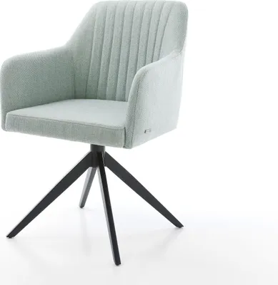 Produktbild von DELIFE Drehstuhl Greg-Flex Stripes Mint Kreuzgestell breit Schwarz 360° drehbar Wippfunktion