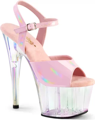 Produktbild von ADORE-709HT Pleaser High Heels Plateausandaletten babypink holographisch getönt
