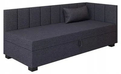 Produktbild von TAPCZANY24 - Boxspringbett Adel+ 103x198x38 cm mit Schaumstoff Matratze, Bett mit Matratze, Polsterbett mit Bettkasten, Gepolstertes Einzel Bett, Schlafsofa - Graphit